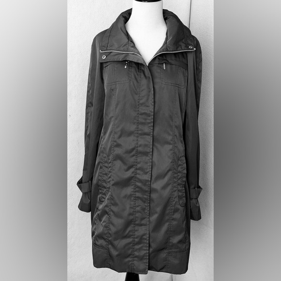 Cole Haan Women's Black Trench Coat - Size Medium - Picture 1 of 8